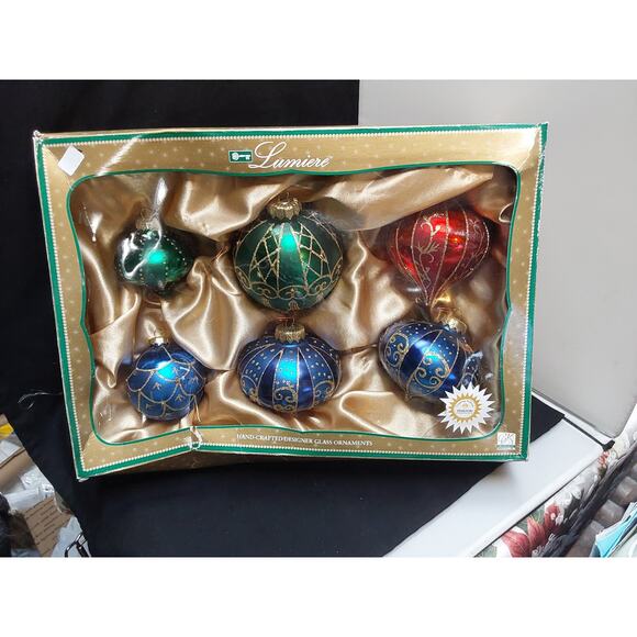 Mercury Glass Ornaments Swarovski Crystals 6 Christmas by Brass key Lumiere - Picture 4 of 7